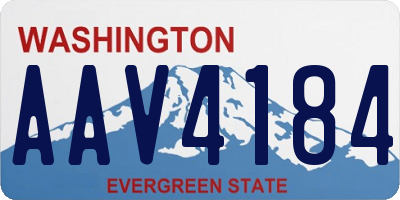 WA license plate AAV4184