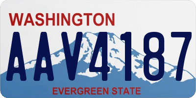 WA license plate AAV4187