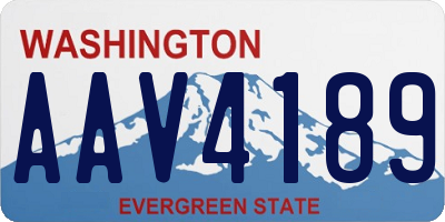 WA license plate AAV4189