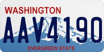 WA license plate AAV4190