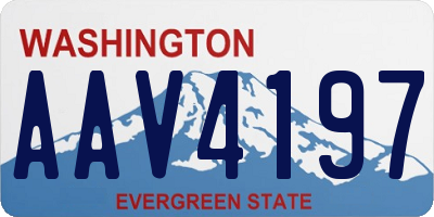 WA license plate AAV4197