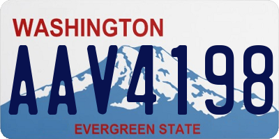 WA license plate AAV4198