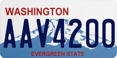 WA license plate AAV4200