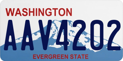 WA license plate AAV4202