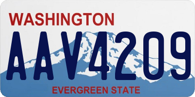 WA license plate AAV4209