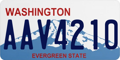 WA license plate AAV4210