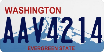 WA license plate AAV4214
