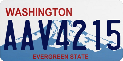 WA license plate AAV4215
