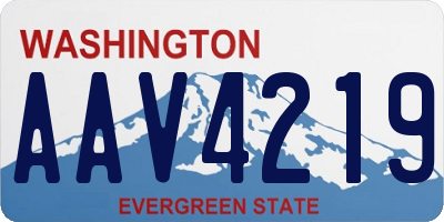 WA license plate AAV4219