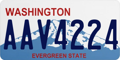 WA license plate AAV4224