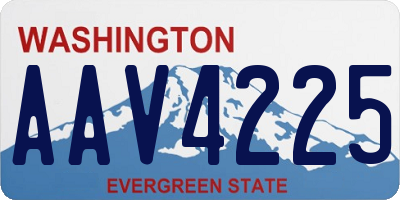 WA license plate AAV4225