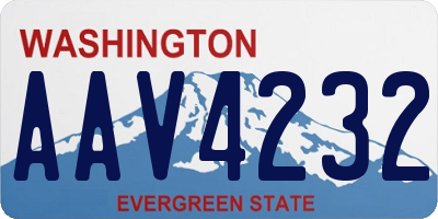 WA license plate AAV4232
