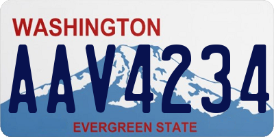 WA license plate AAV4234