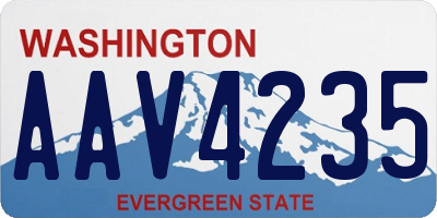 WA license plate AAV4235