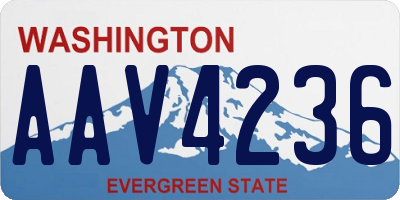 WA license plate AAV4236