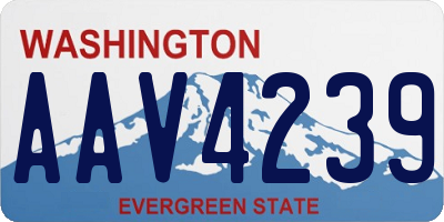 WA license plate AAV4239