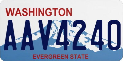 WA license plate AAV4240