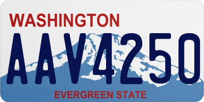 WA license plate AAV4250
