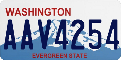 WA license plate AAV4254