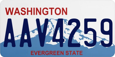 WA license plate AAV4259