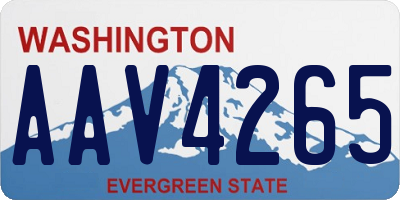 WA license plate AAV4265