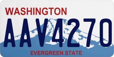 WA license plate AAV4270