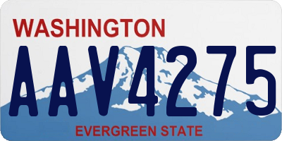 WA license plate AAV4275