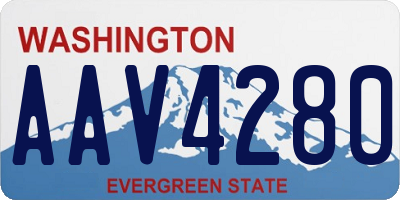 WA license plate AAV4280