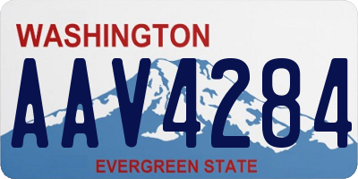 WA license plate AAV4284