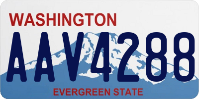 WA license plate AAV4288