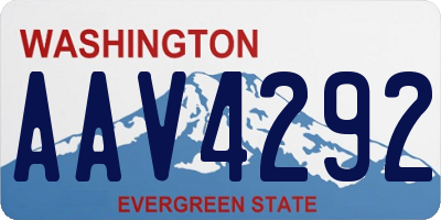WA license plate AAV4292