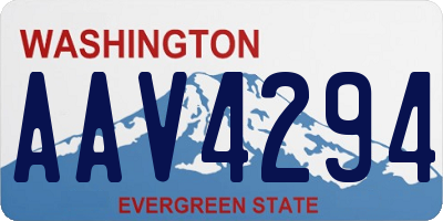 WA license plate AAV4294