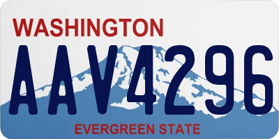 WA license plate AAV4296