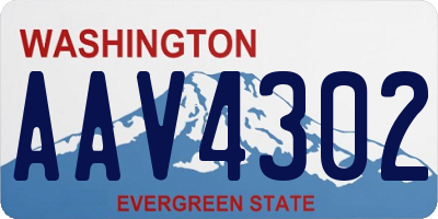 WA license plate AAV4302