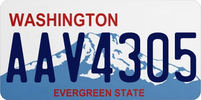 WA license plate AAV4305
