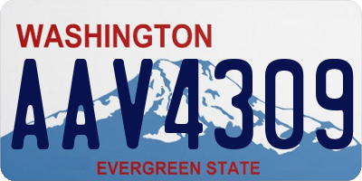 WA license plate AAV4309