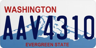 WA license plate AAV4310