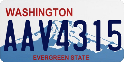 WA license plate AAV4315
