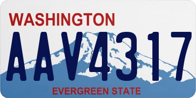 WA license plate AAV4317