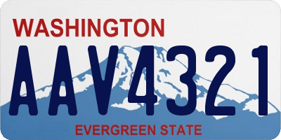 WA license plate AAV4321