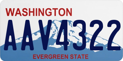 WA license plate AAV4322