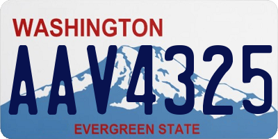 WA license plate AAV4325