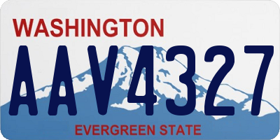 WA license plate AAV4327