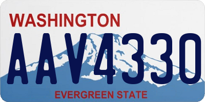 WA license plate AAV4330