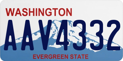 WA license plate AAV4332