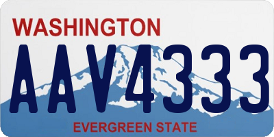 WA license plate AAV4333
