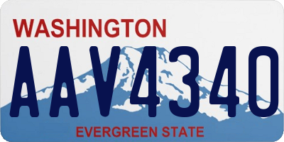 WA license plate AAV4340