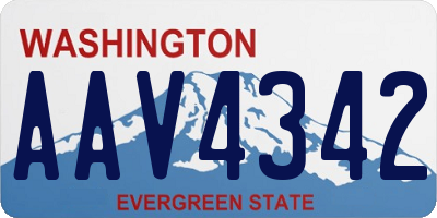 WA license plate AAV4342