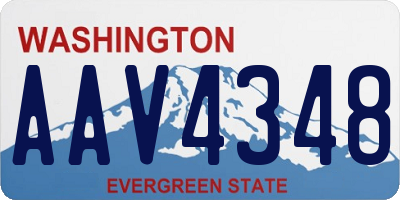 WA license plate AAV4348