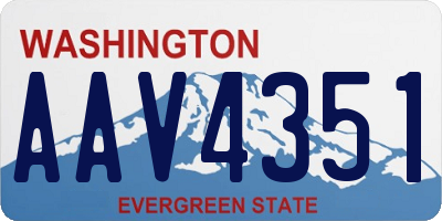 WA license plate AAV4351